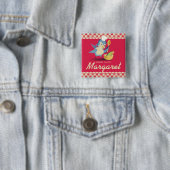 Vintager Artdrossel-Koch, der NamensAbzeichen Button (Beispiel)