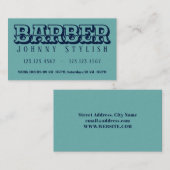 Vintager Artfriseur des mutigen blauen Duotones Visitenkarte (Vorne/Hinten)