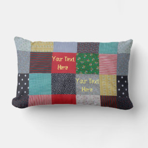 Vintager Artpatchwork-Gewebeentwurf bunt Lendenkissen
