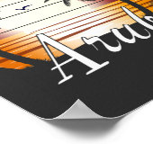 Vintager Aruba Palm Tree Summer Beach Poster (Ecke)