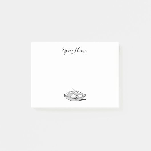 Vintager Aschenputtel auf grauem Kissenkleber Post-it Klebezettel (Vorderseite)