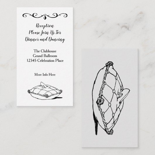 Vintager Aschenputtel Schwarz-weißer Empfang Begleitkarte (Vorne/Hinten)