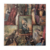Vintager Aschenputtel-WeihnachtsMontage Fliese (Vorderseite)