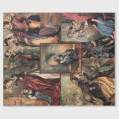 Vintager Aschenputtel-WeihnachtsMontage Geschenkpapier (Flach)