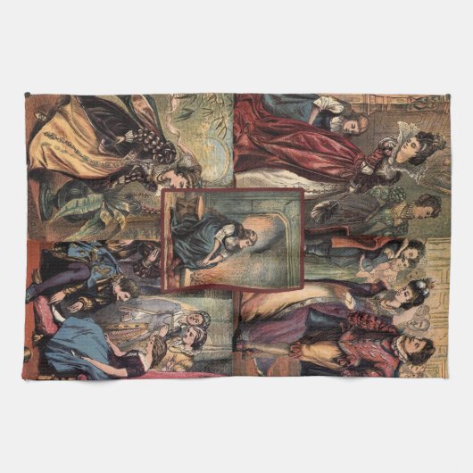 Vintager Aschenputtel-WeihnachtsMontage Küchentuch (Horizontal)