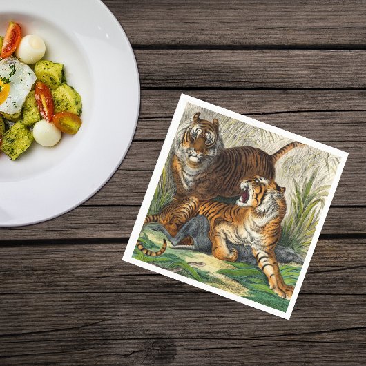 Vintager asiatischer Streifenreiter Serviette