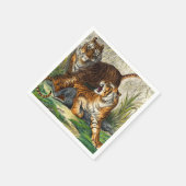 Vintager asiatischer Streifenreiter Serviette (Ecke)