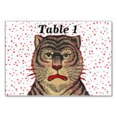 Vintager asiatischer Streifenreiter Tischnummer (Rückseite)