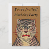Vintager asiatischer Tiger Geburtstag Einladung (Vorderseite)