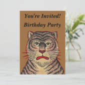 Vintager asiatischer Tiger Geburtstag Einladung (Stehend Vorderseite)
