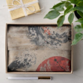 Vintager asiatischer Tiger mit roter Sonne Seidenpapier (Geschenk)