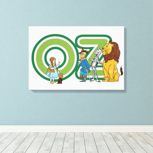 Vintager Assistent für Oz-Zeichen und Textbuchstab Leinwanddruck (Insitu (Holzboden))