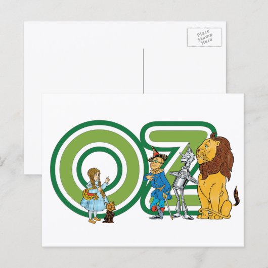 Vintager Assistent für Oz-Zeichen und Textbuchstab Postkarte (Vorne/Hinten)