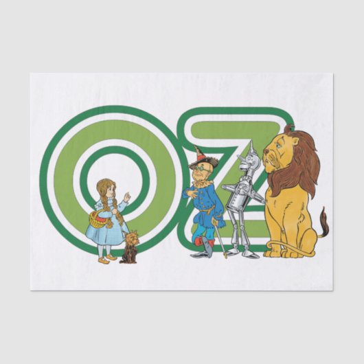 Vintager Assistent für Oz-Zeichen und Textbuchstab Seidenpapier (Vorderseite)