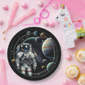 Vintager Astronaut und Planeten Pappteller (Party)