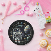 Vintager Astronaut und Planeten Pappteller (Party)
