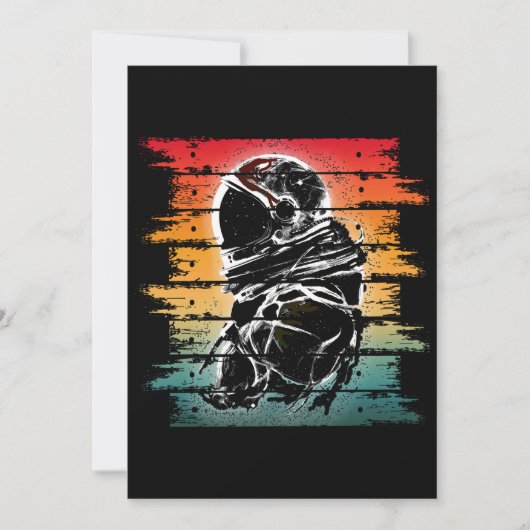 Vintager Astronautenschwarz und weiß Einladung (Vorderseite)