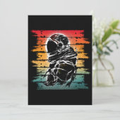 Vintager Astronautenschwarz und weiß Einladung (Stehend Vorderseite)