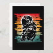 Vintager Astronautenschwarz und weiß Einladung (Vorne/Hinten)