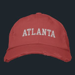 Vintager Atlanta-Stil Bestickte Baseballkappe<br><div class="desc">Atlanta bestickt White auf Rot Vintagen Stil Not leidenden Baumwollhut. Ein wunderbares Geschenk für jeden, der Atlanta GA Liebe! Wenn Sie Ihren persönlichen Text bevorzugen, wählen Sie einfach den Knopf "Diese Vorlage personalisieren", um Ihre Auswahl an benutzerdefiniertem Text einzugeben. Die Stickerei kann auch an andere Farbeinstellungen angepasst werden, indem Sie...</div>