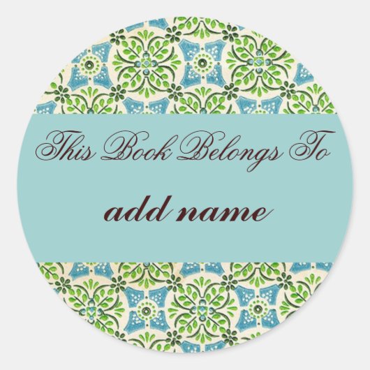 Vintager Aufkleber "dieses Buch gehört" (Vorderseite)