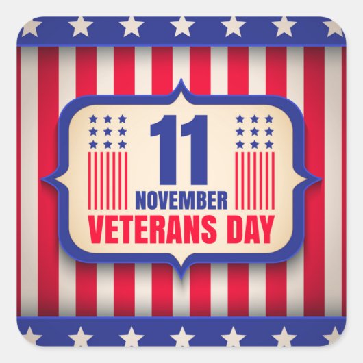 Vintager Aufkleber für Veteranen (Vorderseite)