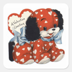 Vintager Aufkleber Kunst Valentines Tages