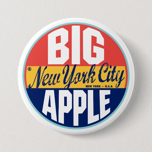 Vintager Aufkleber New York Button (Vorderseite)