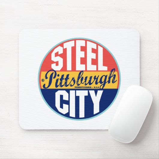 Vintager Aufkleber Pittsburghs Mousepad (Mit Mouse)