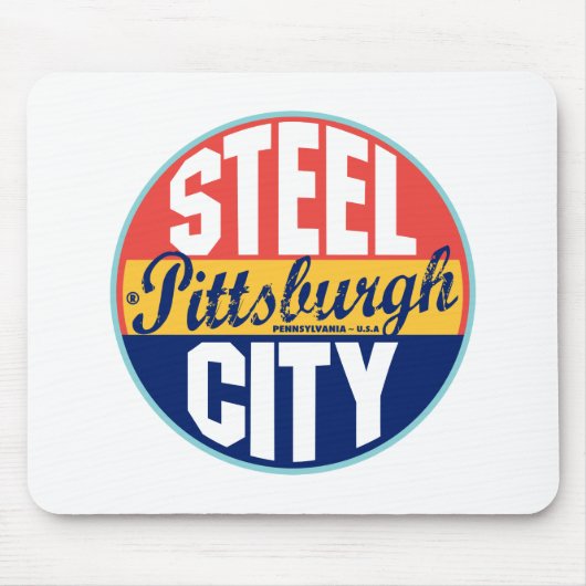Vintager Aufkleber Pittsburghs Mousepad (Vorne)