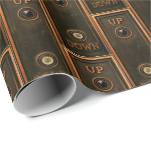 Vintager Aufzugsknopfplatte Metall Messing antike Geschenkpapier