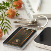 Vintager Aufzugsknopfplatte Metall Messing antike Schlüsselanhänger (Vorderseite rechts)