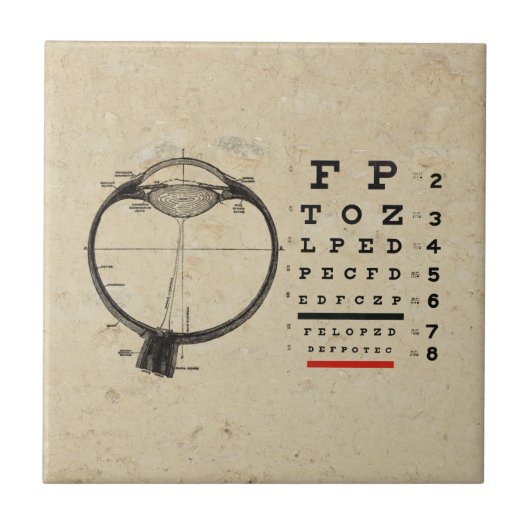 Vintager Augenarzt Fliese (Vorderseite)