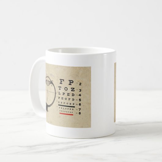 Vintager Augenarzt Kaffeetasse (Vorderseite Links)