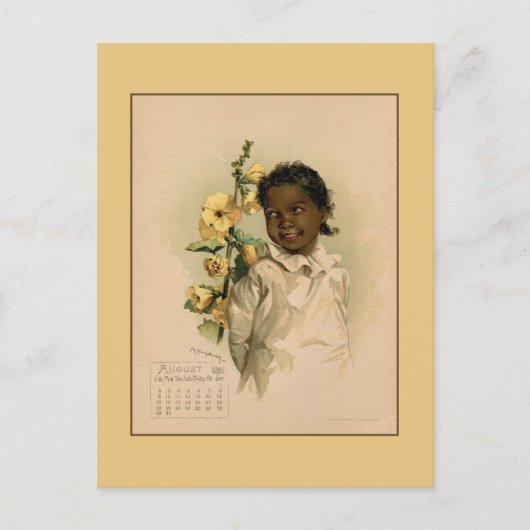 Vintager August 1891 schöne zeichnend Kinder Postkarte (Vorderseite)