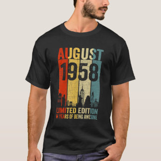 Vintager August 1958 64 Geburtstag 64 Jahre alt 19 T-Shirt
