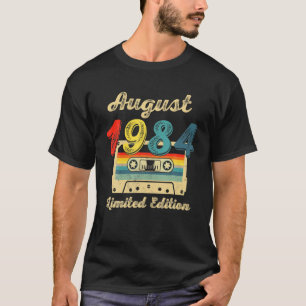 Vintager August 1984 Kassettenband 37. Geburtstag T-Shirt