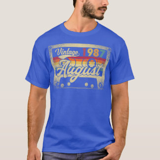 Vintager August 1987 35. Geburtstagsgeschenk Retro T-Shirt
