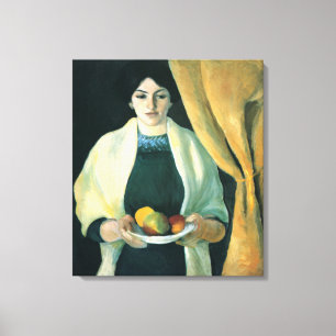 Vintager August Macke Portrait mit Äpfeln Leinwanddruck
