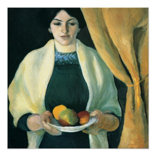 Vintager August Macke Portrait mit Äpfeln Poster (Vorderseite)