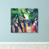 Vintager August - Macke Promenade Leinwanddruck (Insitu (Holzboden))