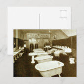 Vintager Ausstellungsraum mit Badewanne Postkarte (Vorne/Hinten)