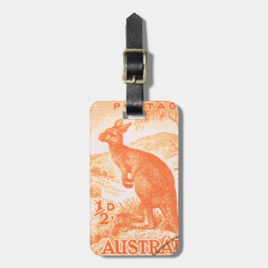 Vintager Australien-Känguru Gepäckanhänger (Vorderseite vertikal)