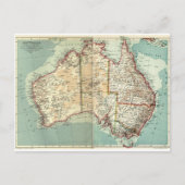 Vintager australischer Kontinent - detaillierte Ka Postkarte (Vorderseite)