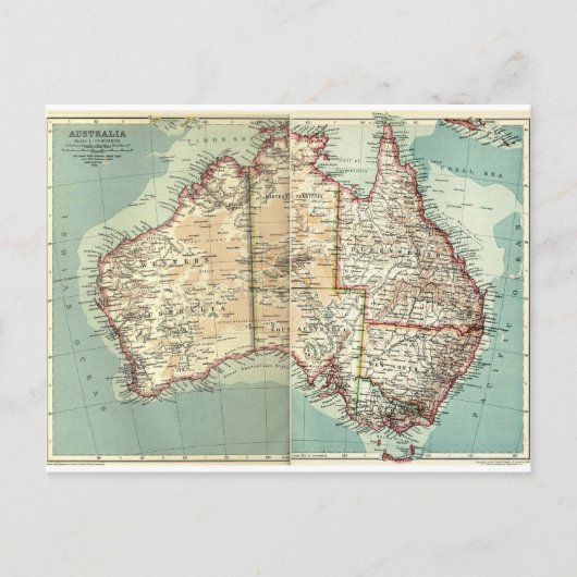 Vintager australischer Kontinent - detaillierte Ka Postkarte (Vorderseite)