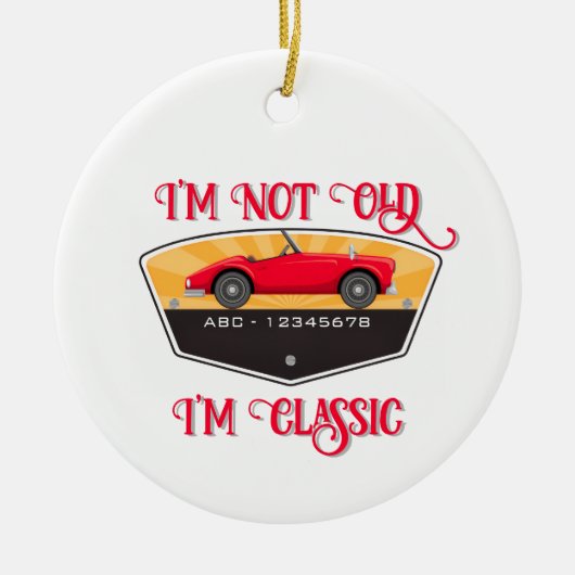 Vintager Auto-Enthusiast Keramik Ornament (Vorne)