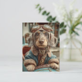 Vintager Aviator Postkarte (Stehend Vorderseite)