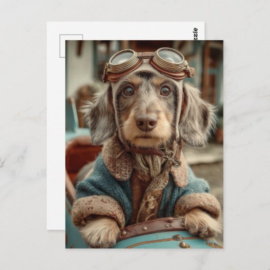 Vintager Aviator Postkarte (Vorne/Hinten)
