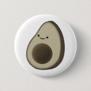 Vintager Avocado Zeichnend Button