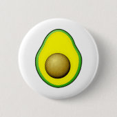Vintager Avocado Zeichnend Button (Vorderseite)